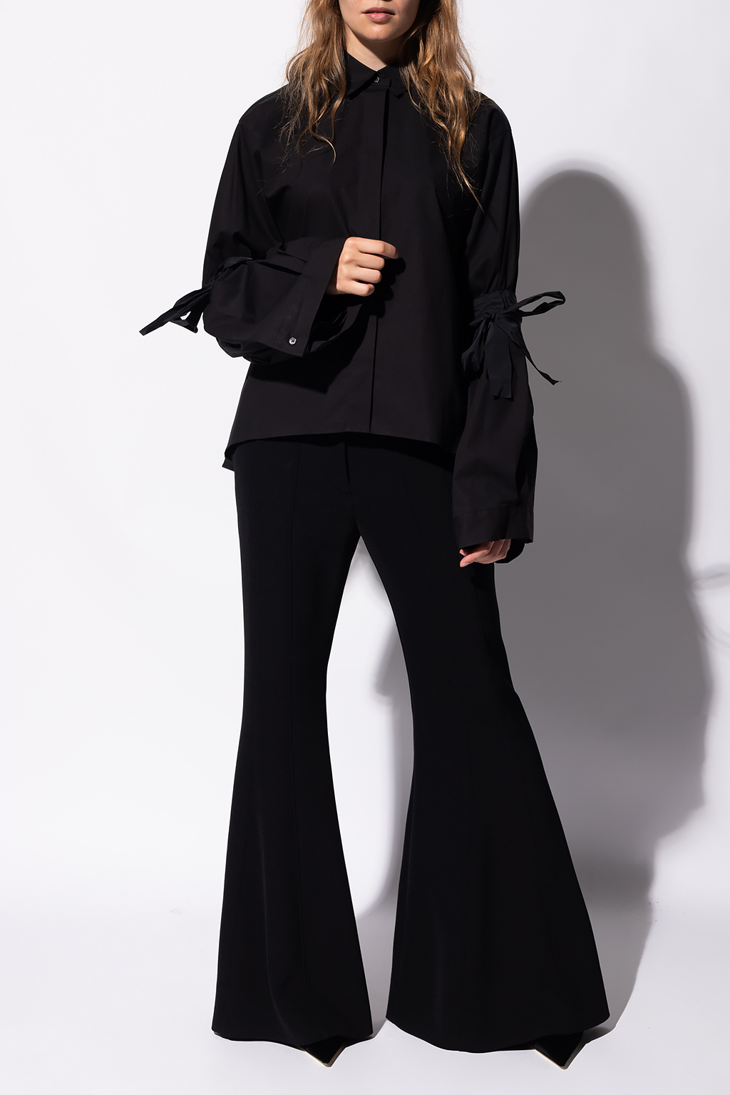 RED VALENTINO ブラックトップス バルーンスリーブ Red Valentino Shirt with wide sleeves | Women's Clothing